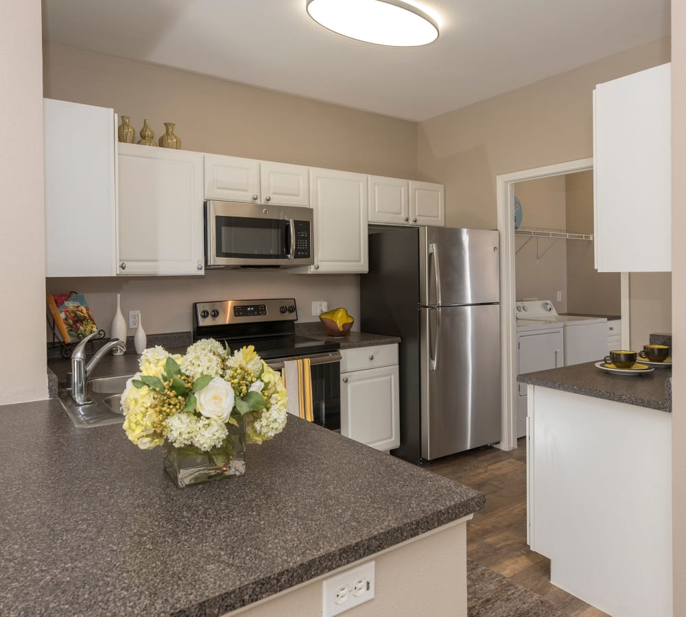 Kitchen with plenty of counter space at Cross Pointe Apartment Homes in Antioch, California