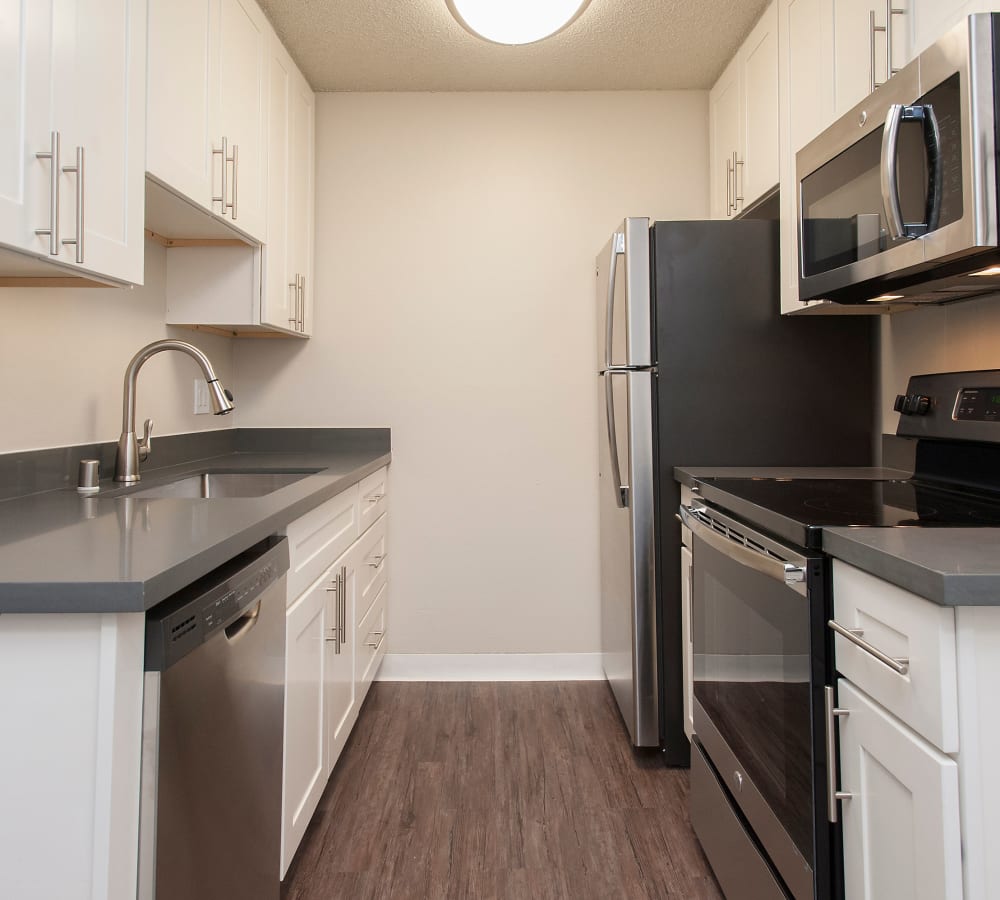 Spacious kitchen with stainless-steel appliances at Regency Plaza Apartment Homes in Martinez, California