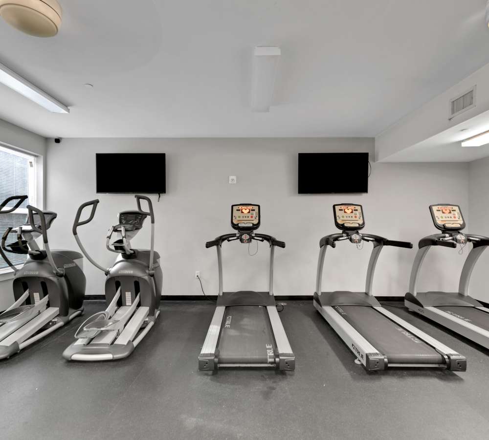 Treadmills in the fitness center at The Edge in Pensacola,Florida
