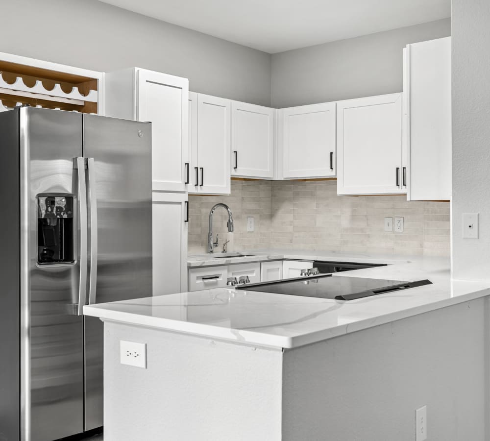 Newly Renovated Kitchen and Huge Breakfast bar at Briargate on Main in Parker, Colorado