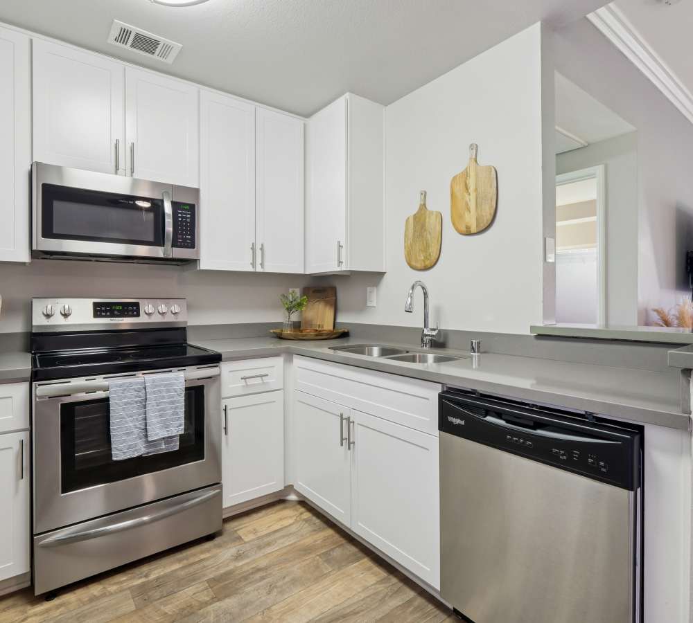 Kitchen with lots of cabinets at Paloma Summit Condominium Rentals in Foothill Ranch, California