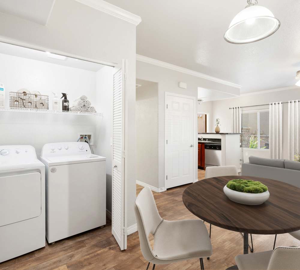 In-unit washer and dryer at Wolf Ranch Condominium Rentals in Sacramento, California