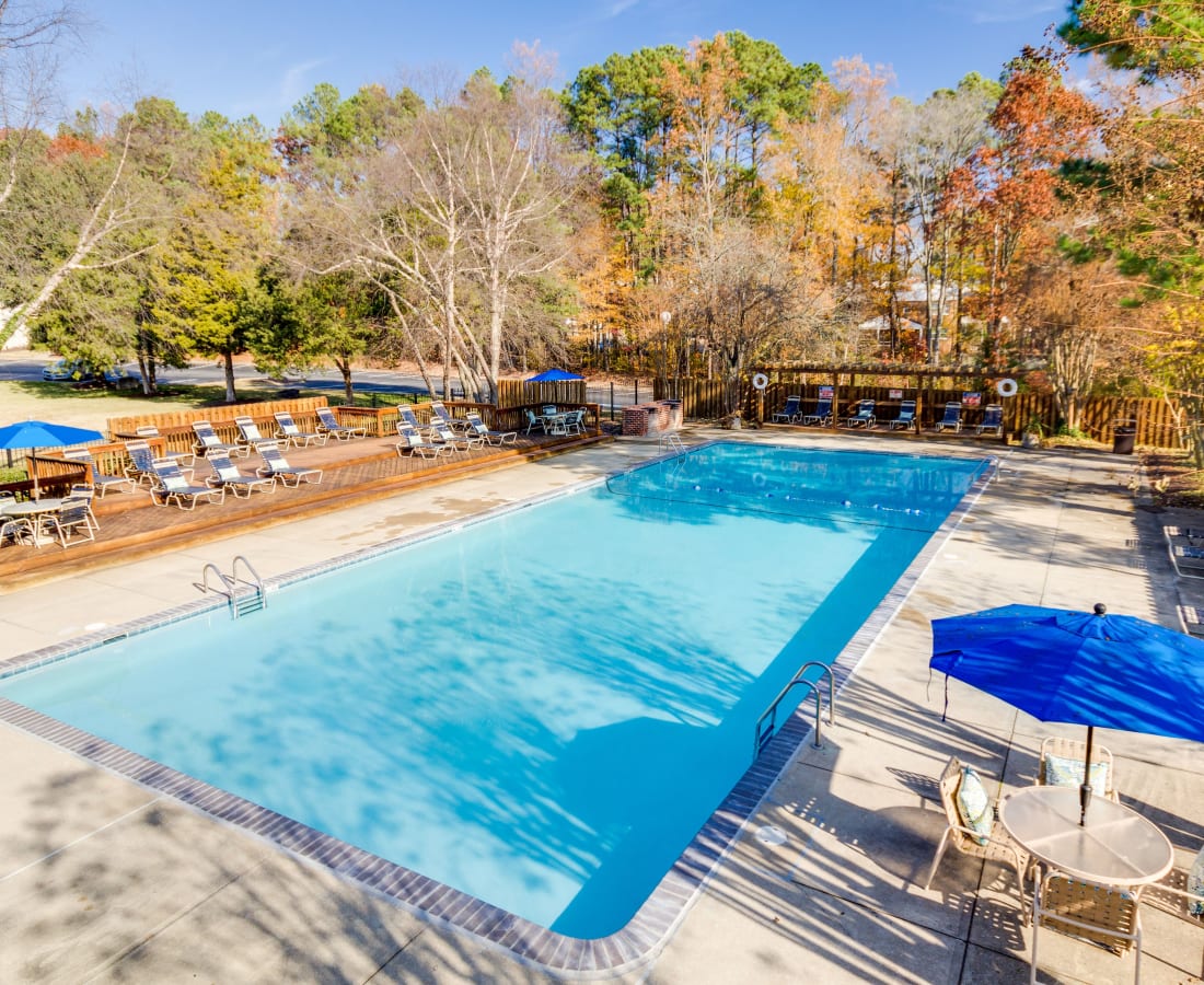 Sunny swimming pool at Chesterfield Flats in North Chesterfield, Virginia