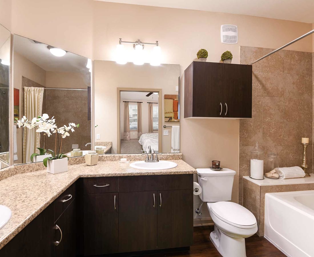 tidy bathroom at Terraces at Town Center in Jacksonville, Florida