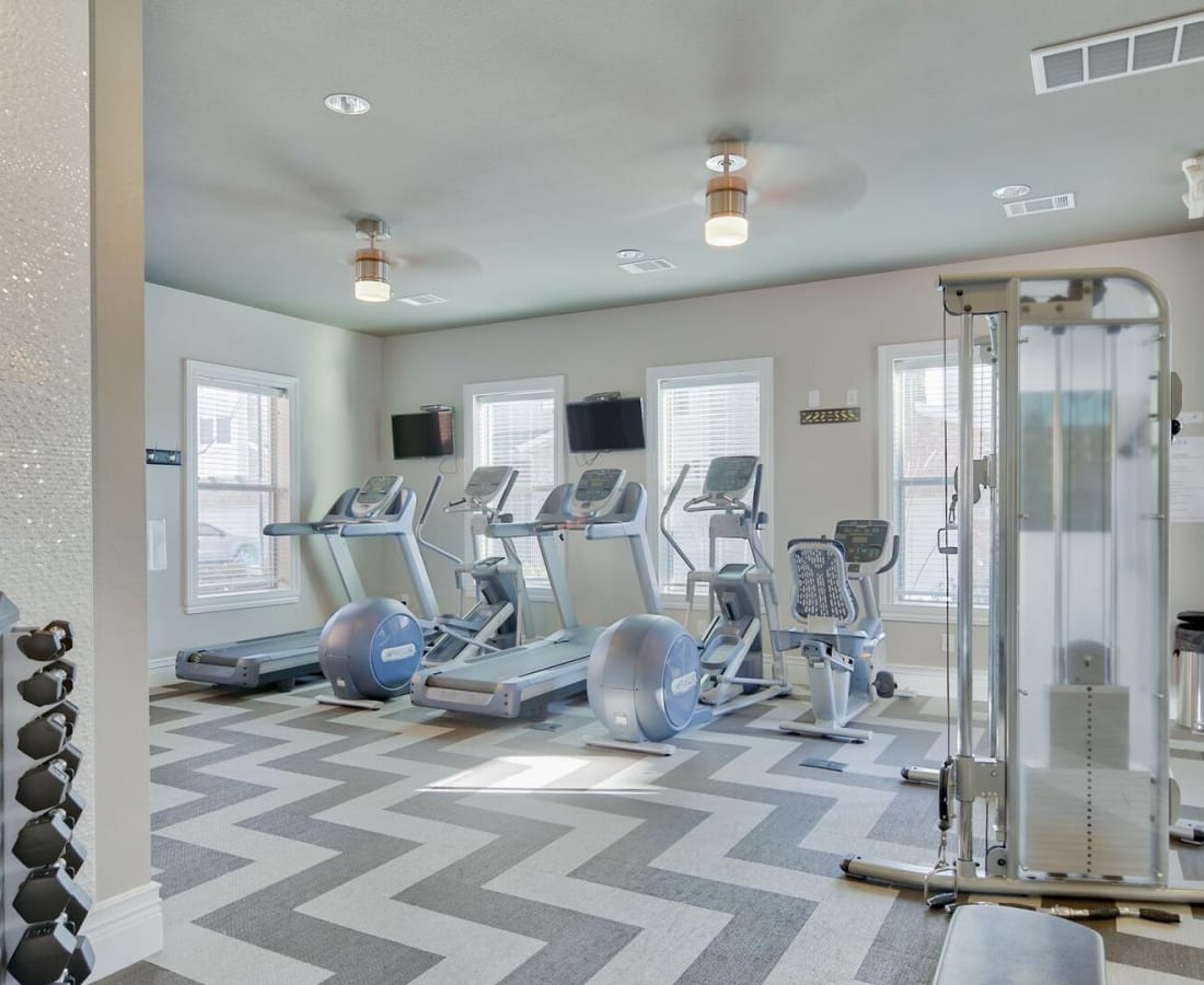 Custom lighting in the foyer of the clubhouse at Parkside Towns in Richardson, Texas