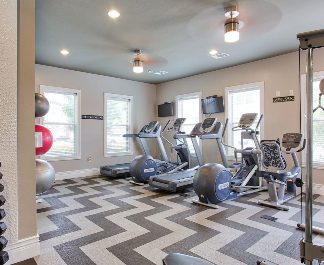 Fitness center at Parkside Towns in Richardson, Texas