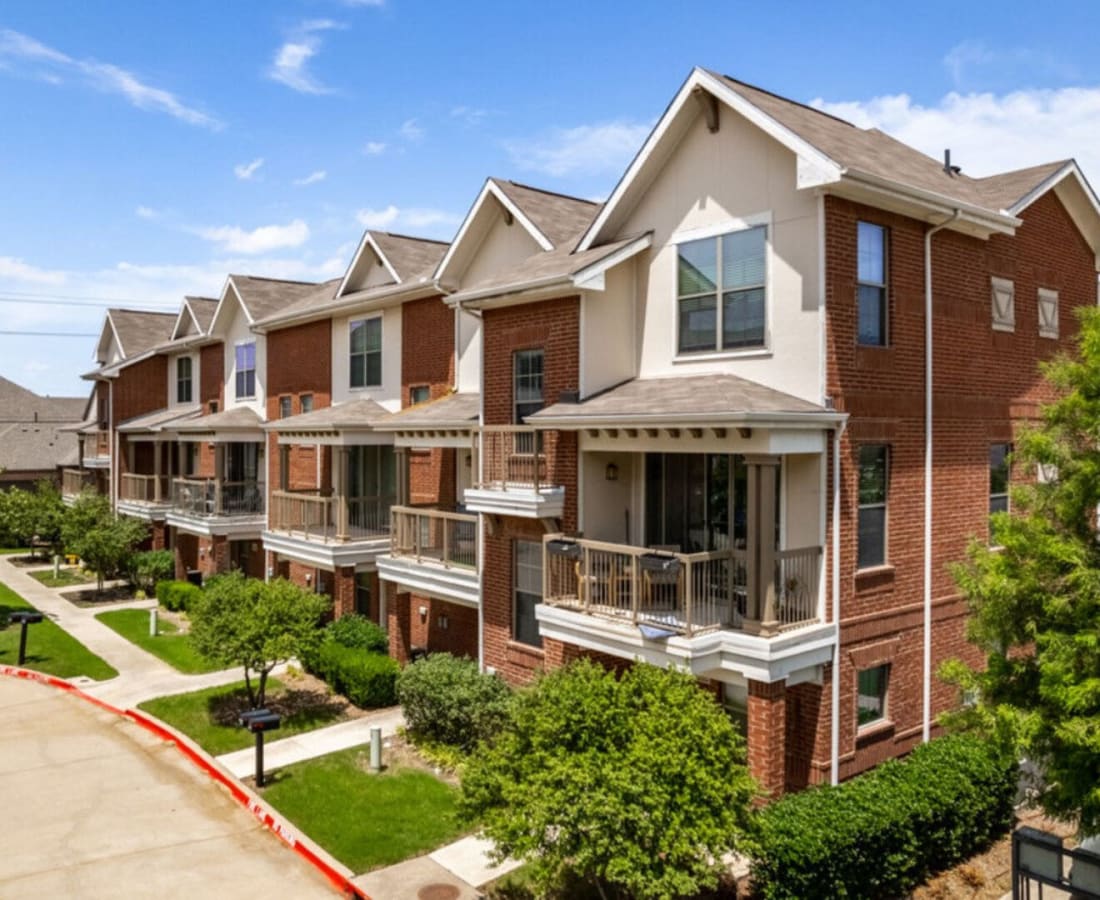 Apartment and townhome exterior at Parkside Towns in Richardson, Texas