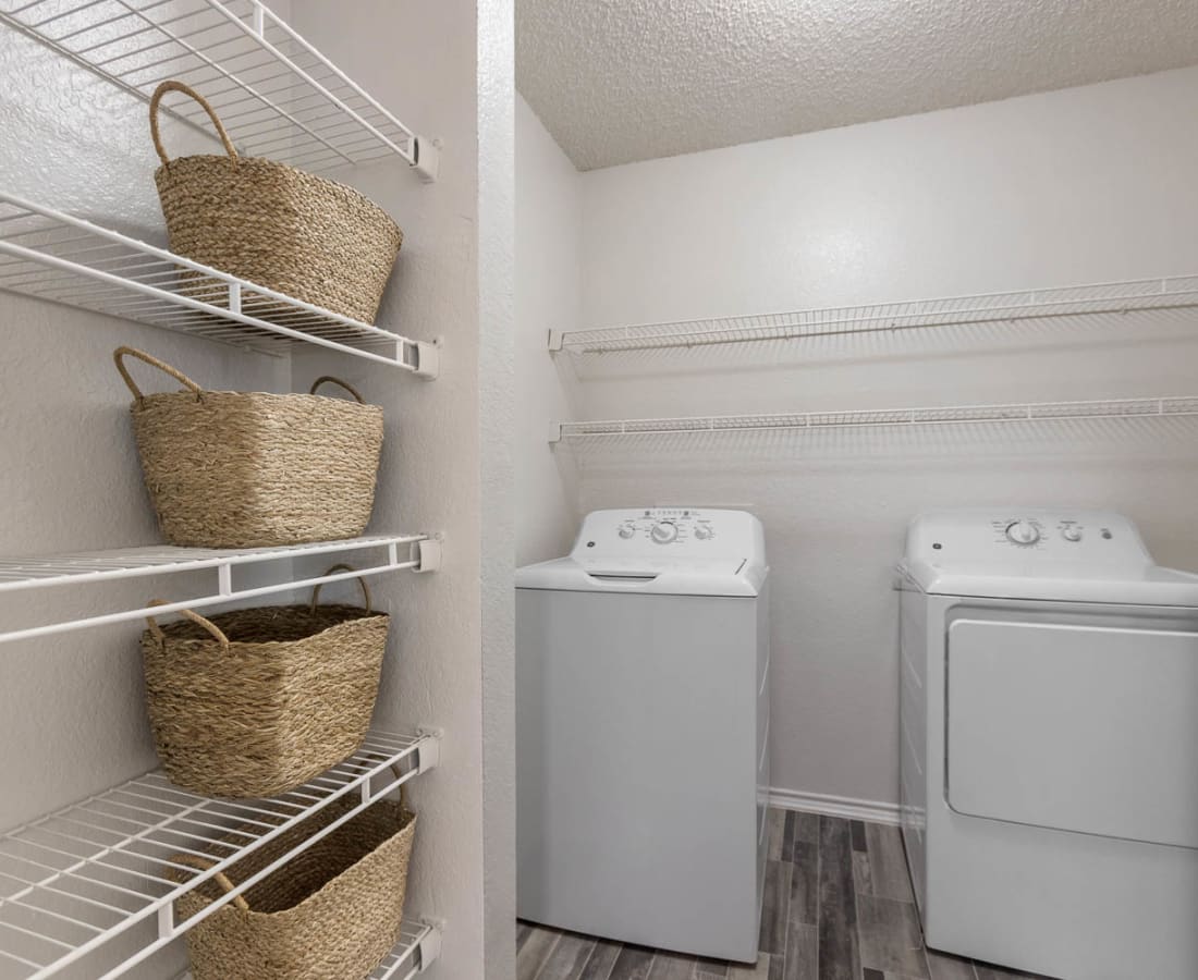 Laundry room at Villas at Chase Oaks in Plano, Texas