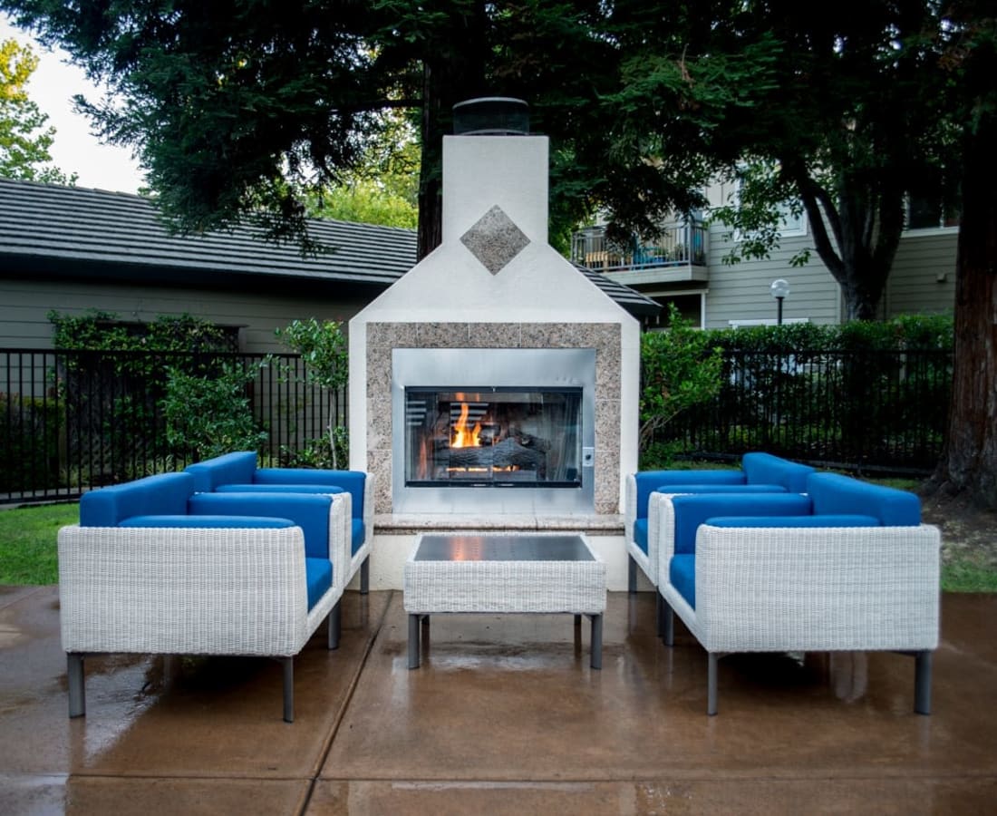 Fireside seating at Waterford Place in Folsom, California