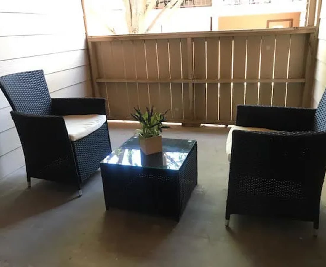 Private patio or balcony at High Range Village in Las Cruces, New Mexico