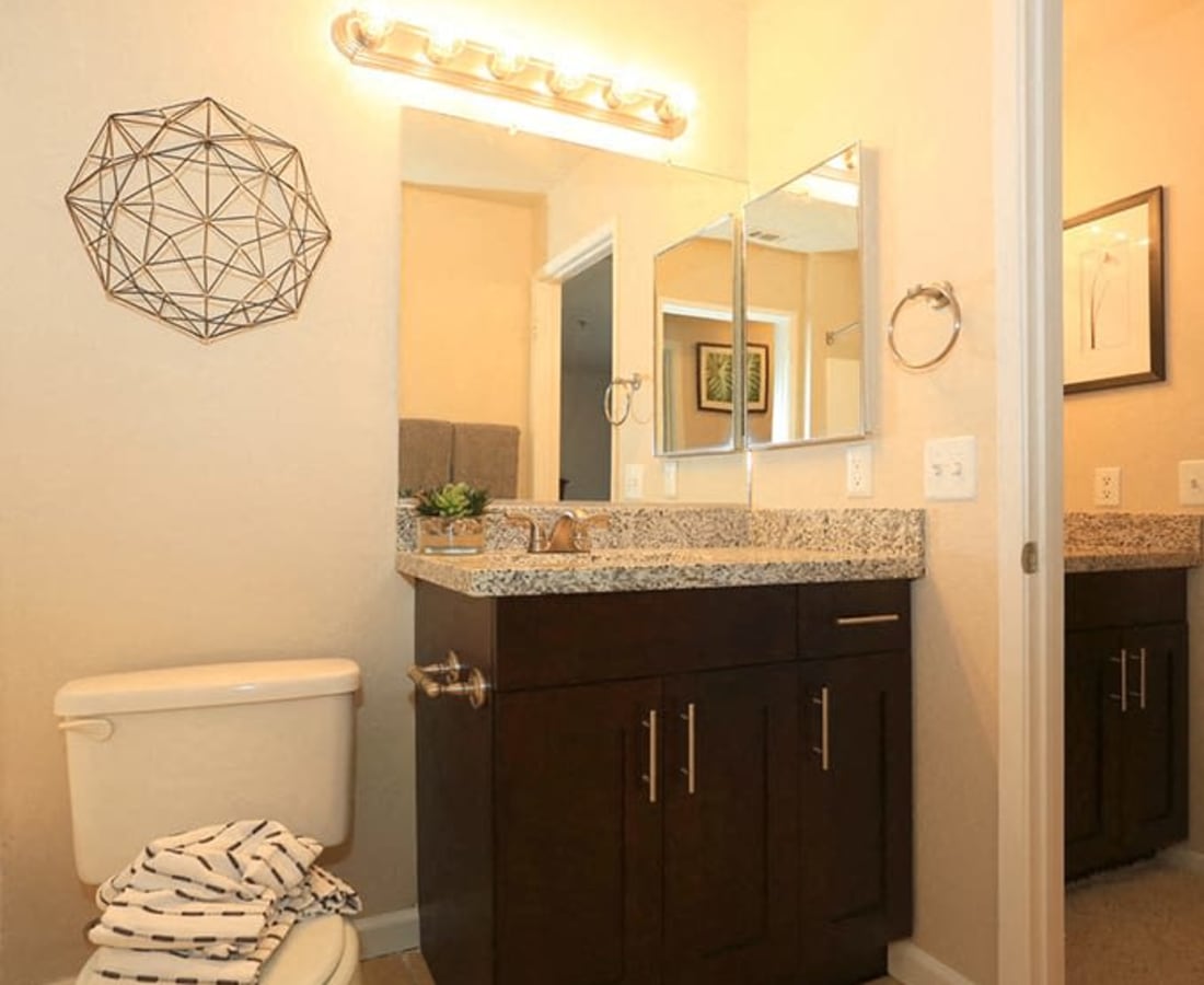 Bathroom with a large counter at Hidden Creek in Vacaville, California