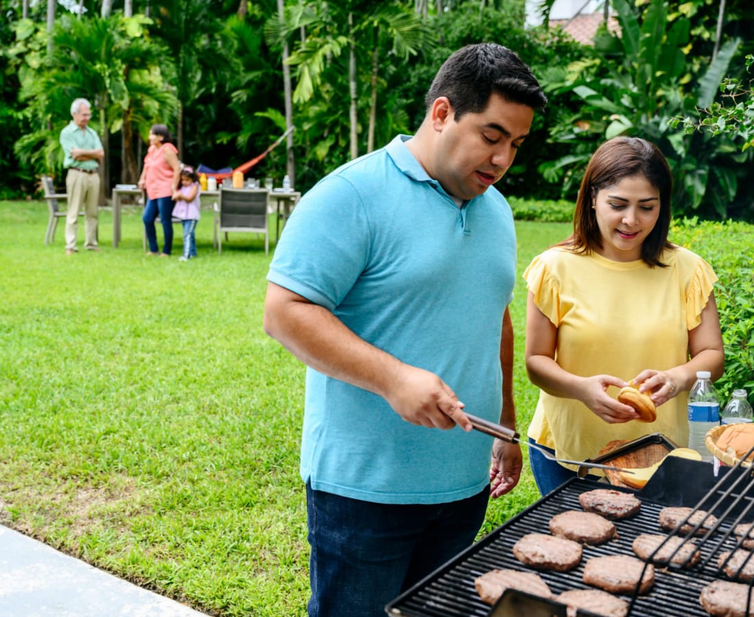 Residents having a barbeque at Hamlet Wildlight in Yulee, Florida