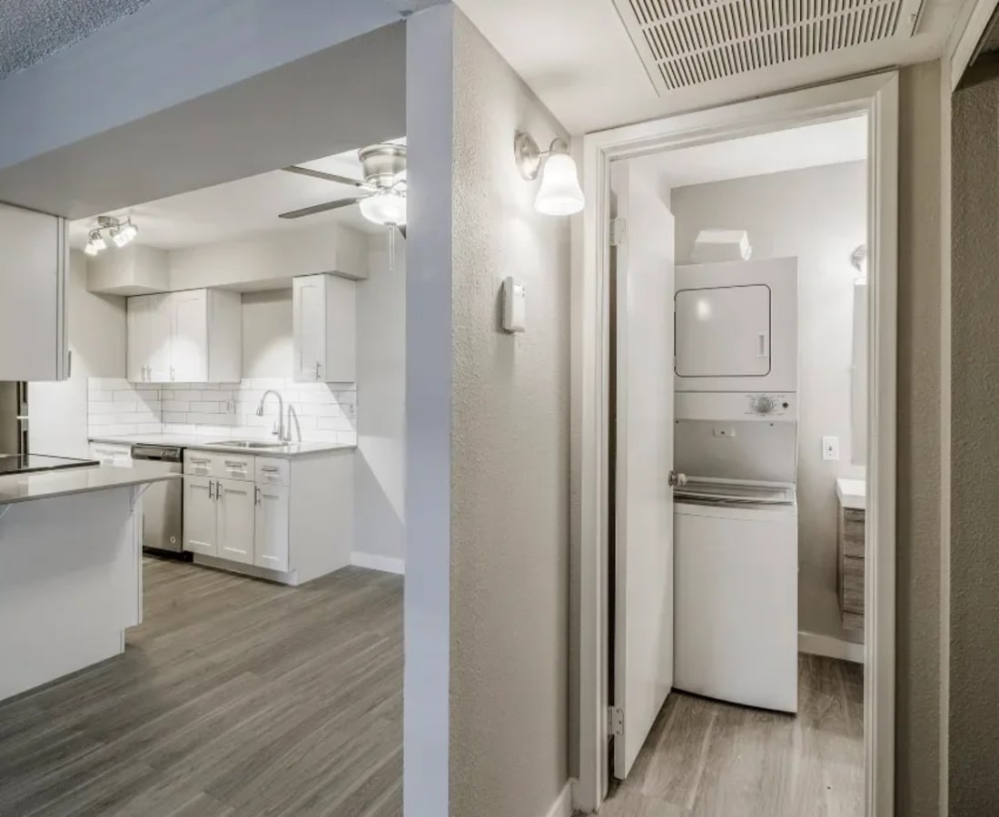 Open layout apartment with an in-home washer and dryer at The Mod in Phoenix, Arizona