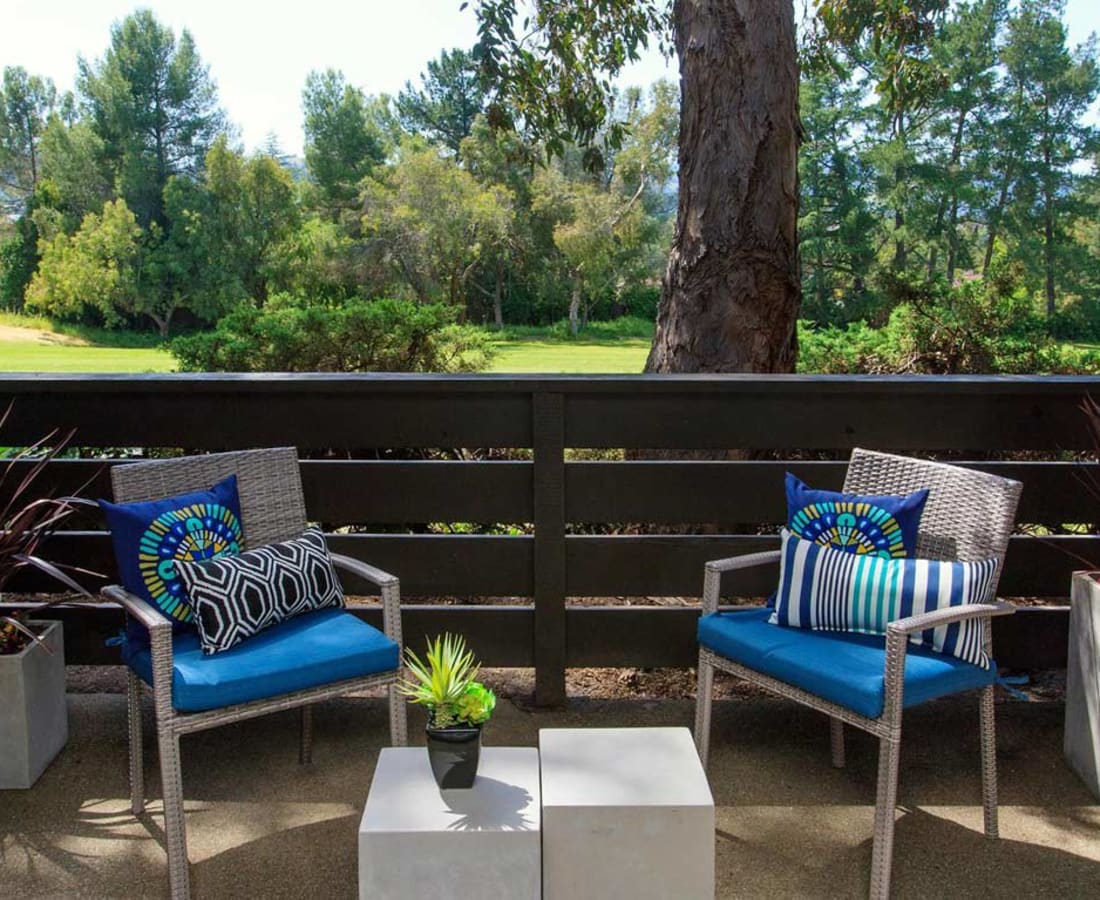 Patio seating at Stoneridge Luxury in Walnut Creek, California