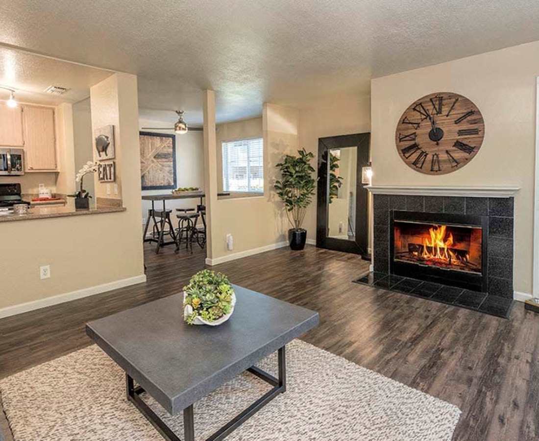 Apartment living room at Foxborough in Citrus Heights, California