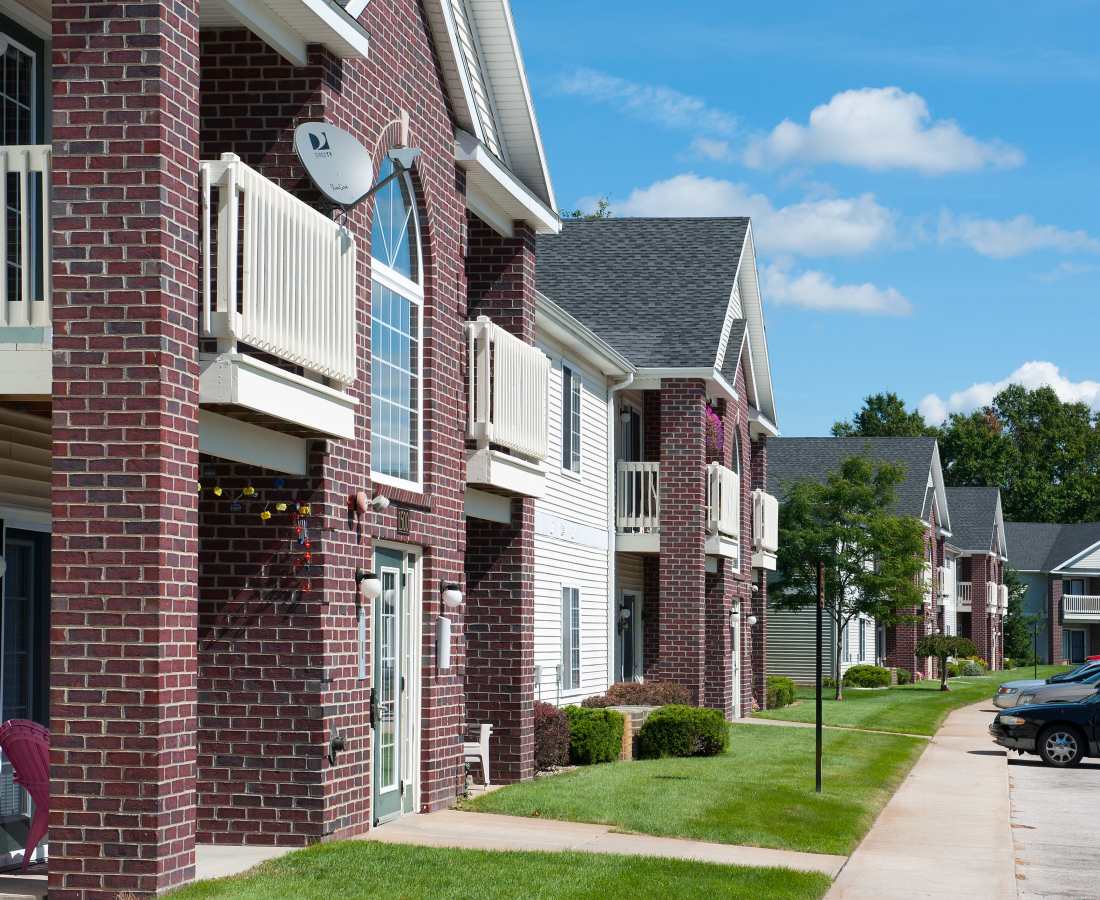 Exterior of apartments at Chesapeake Landing in Muskegon, Michigan 