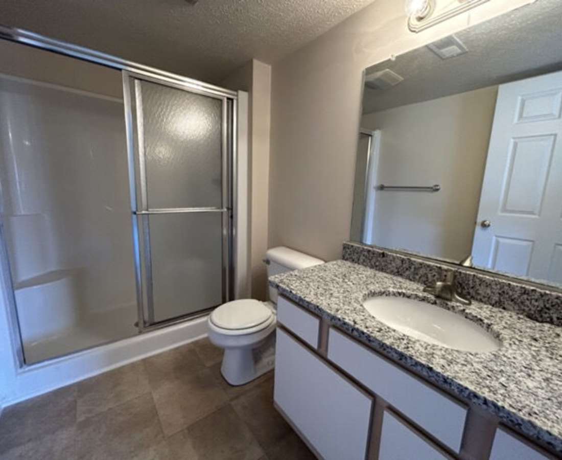 Bathroom area at Westbury Lake Apartments in Lansing, Michigan 