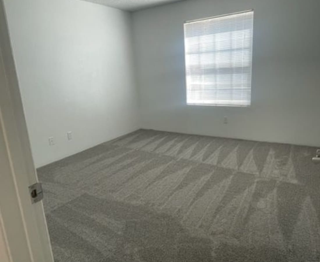 Carpeted bedroom at High Range Village in Las Cruces, New Mexico