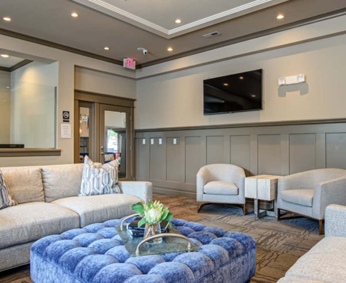 Comfy clubhouse at Preserve at Steele Creek in Charlotte, North Carolina