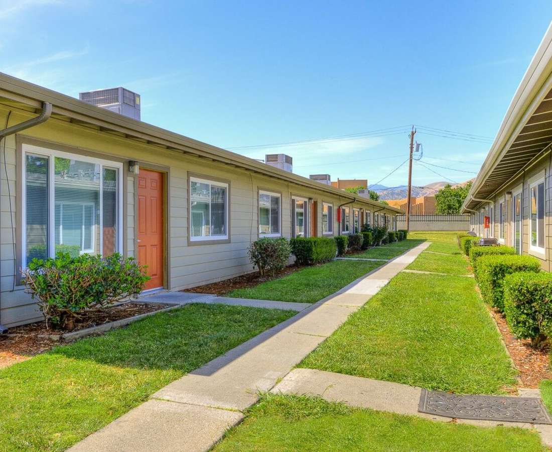 Apartment building at Delta View Apartments in Antioch, California