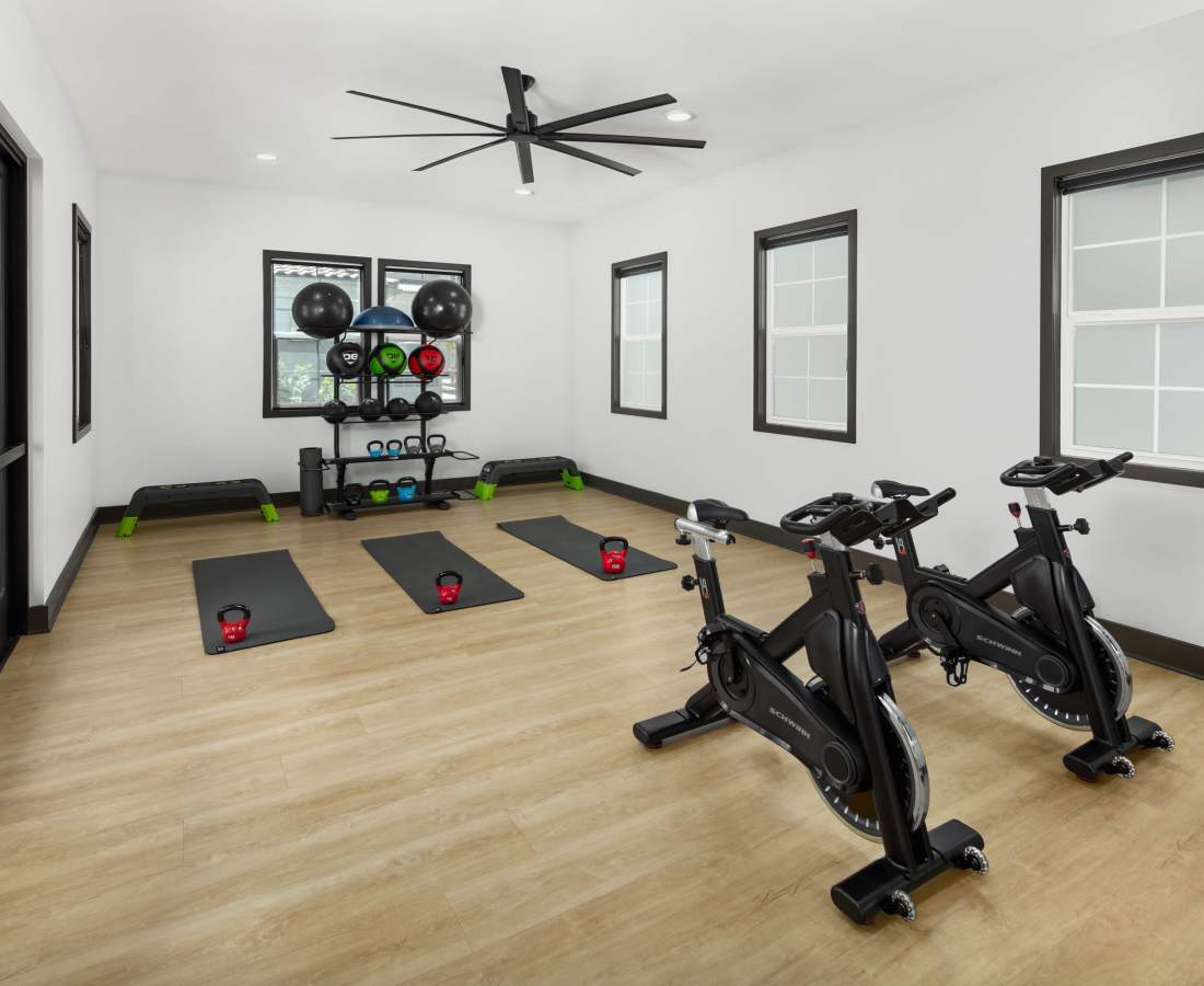 Fitness Center with Stationary Bicycle at Aviara at Mountain House in Mountain House, California