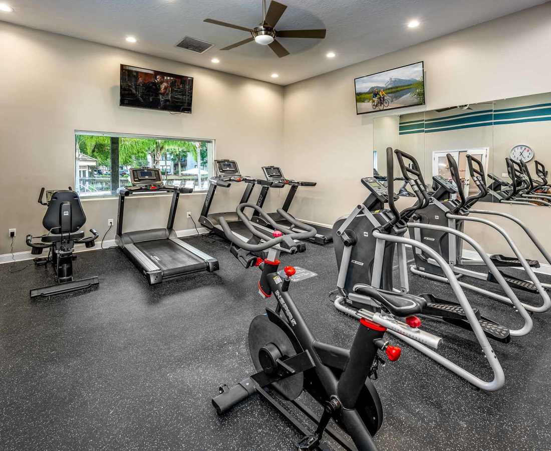 Exercise room at The Meridian in Jacksonville, Florida
