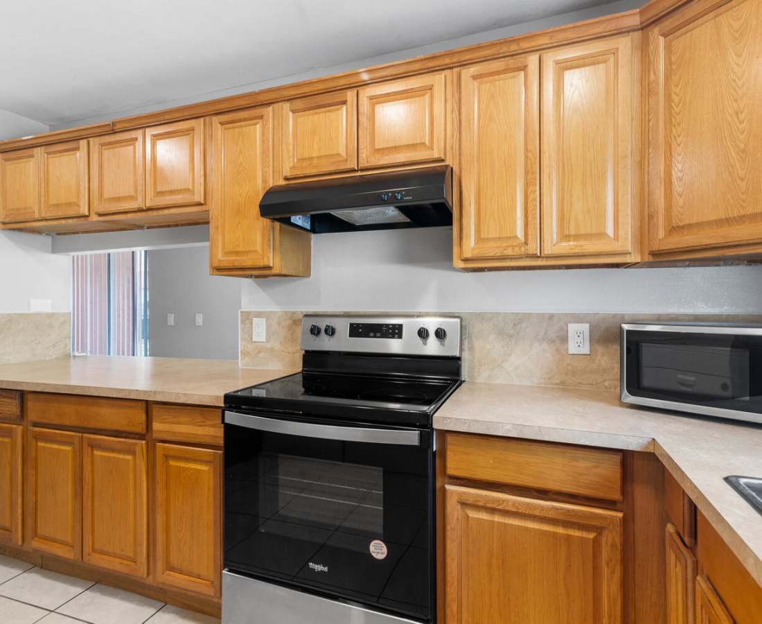 Kitchen with lots of counter space at Palm Bay Club in Palm Bay, Florida