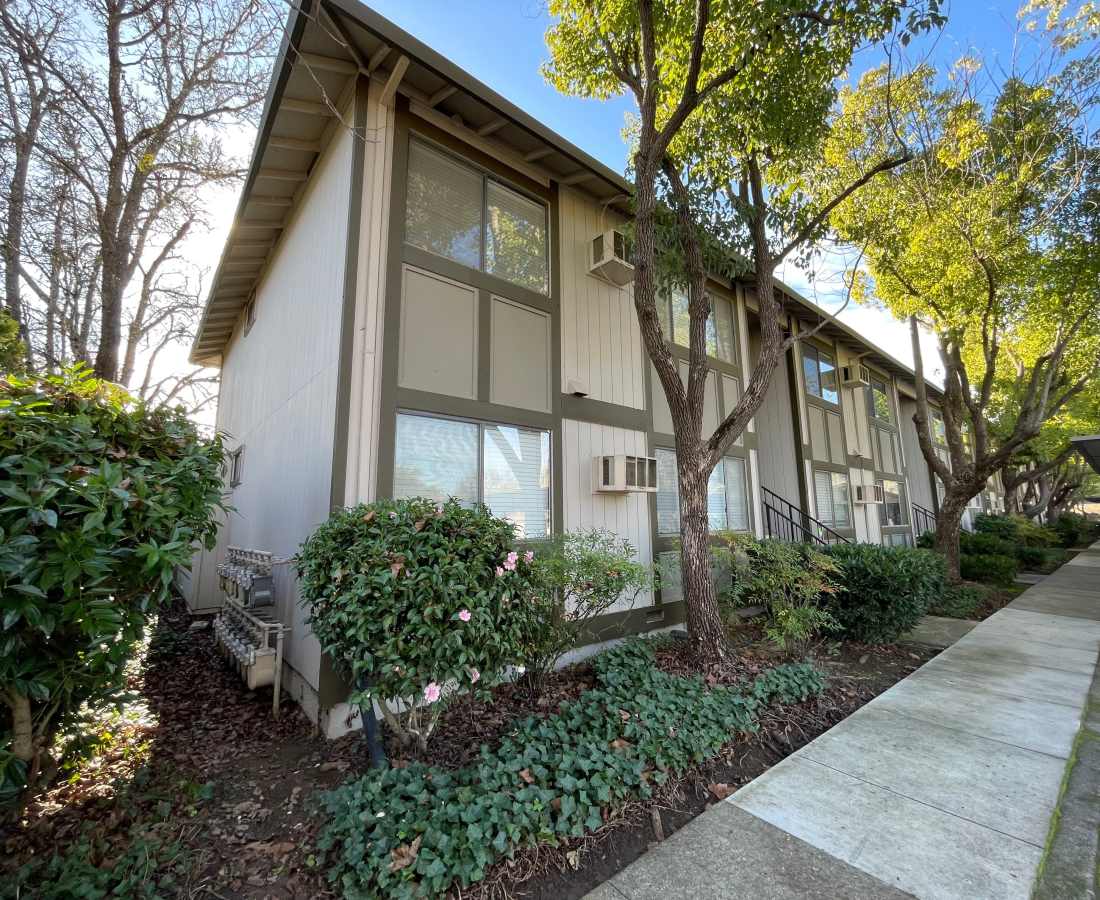 Exterior view of apartments at  Sierra Sunset Apartments in Ukiah, California