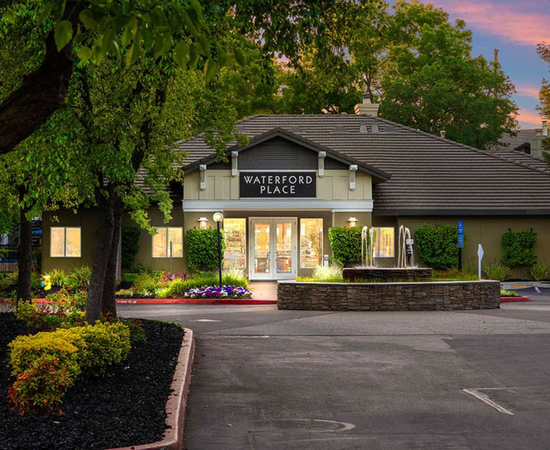 Night Time view at Waterford Place in Folsom, California