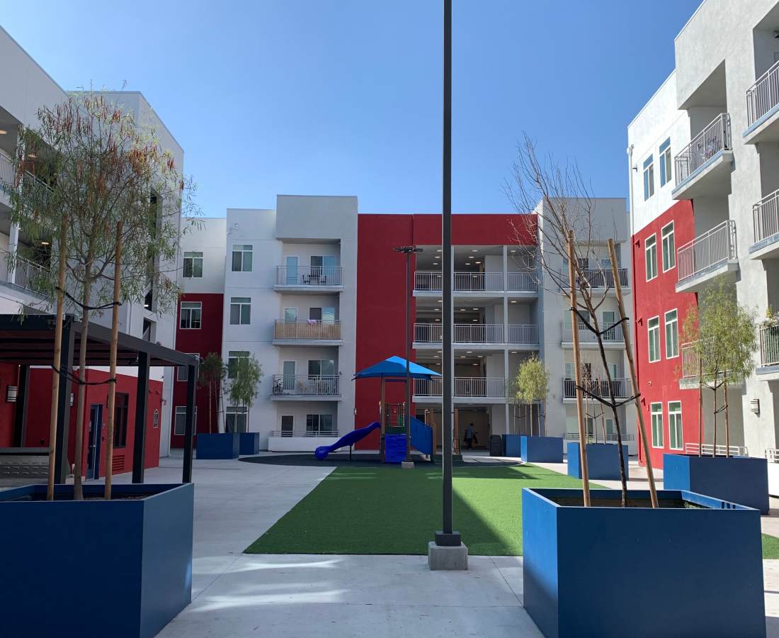 Cute courtyard at Valencia Pointe in San Diego, California