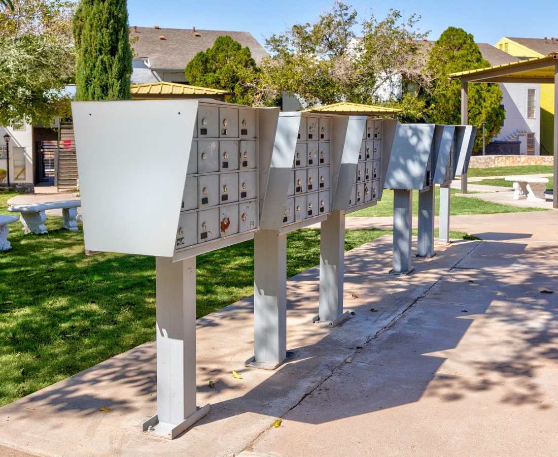 Parcel boxes at Desert Peaks in El Paso, Texas