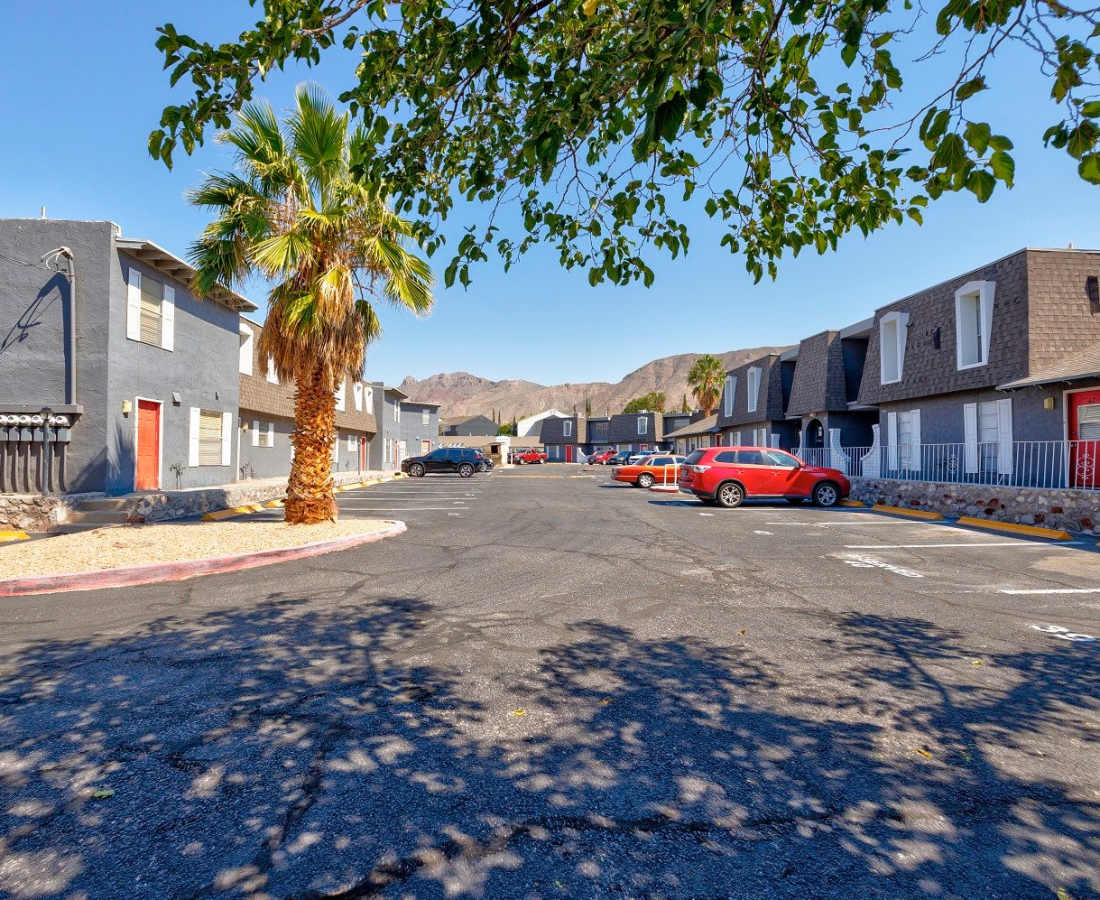 Parking spaces at Desert Peaks in El Paso, Texas