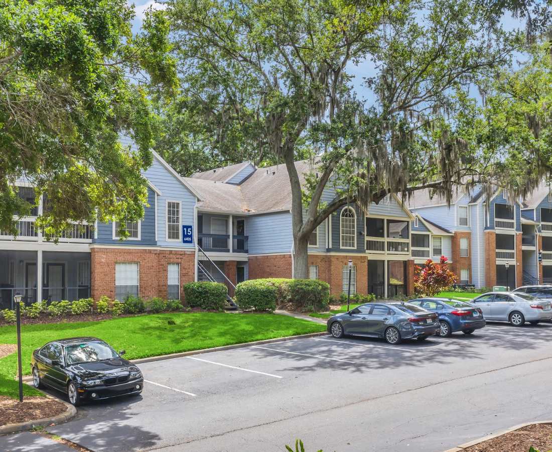 Cars parked in front of the buildings at Rosemont Windermere in Orlando, Florida