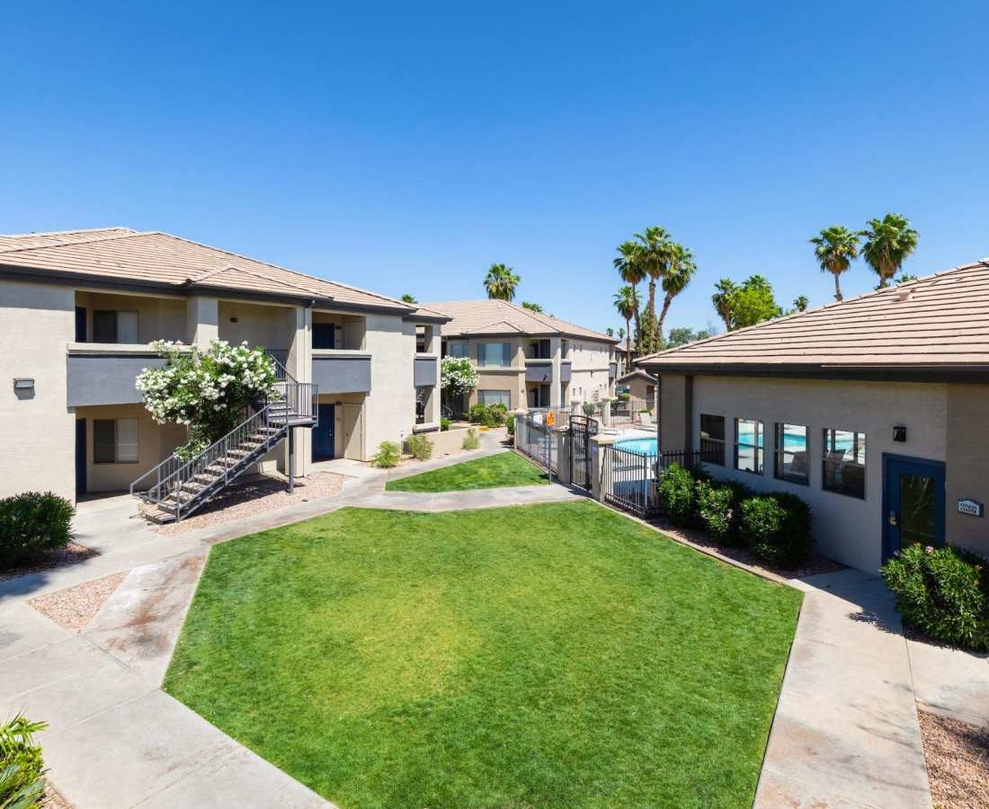 View of the exterior houses at Sol District in Phoenix, Arizona