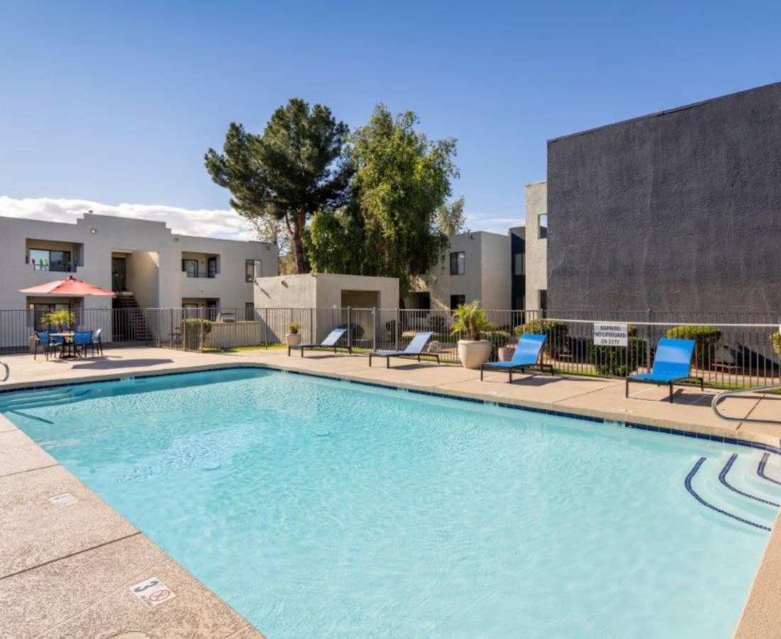 Sparkling water swimming pool at Sunpointe in Phoenix, Arizona, 
