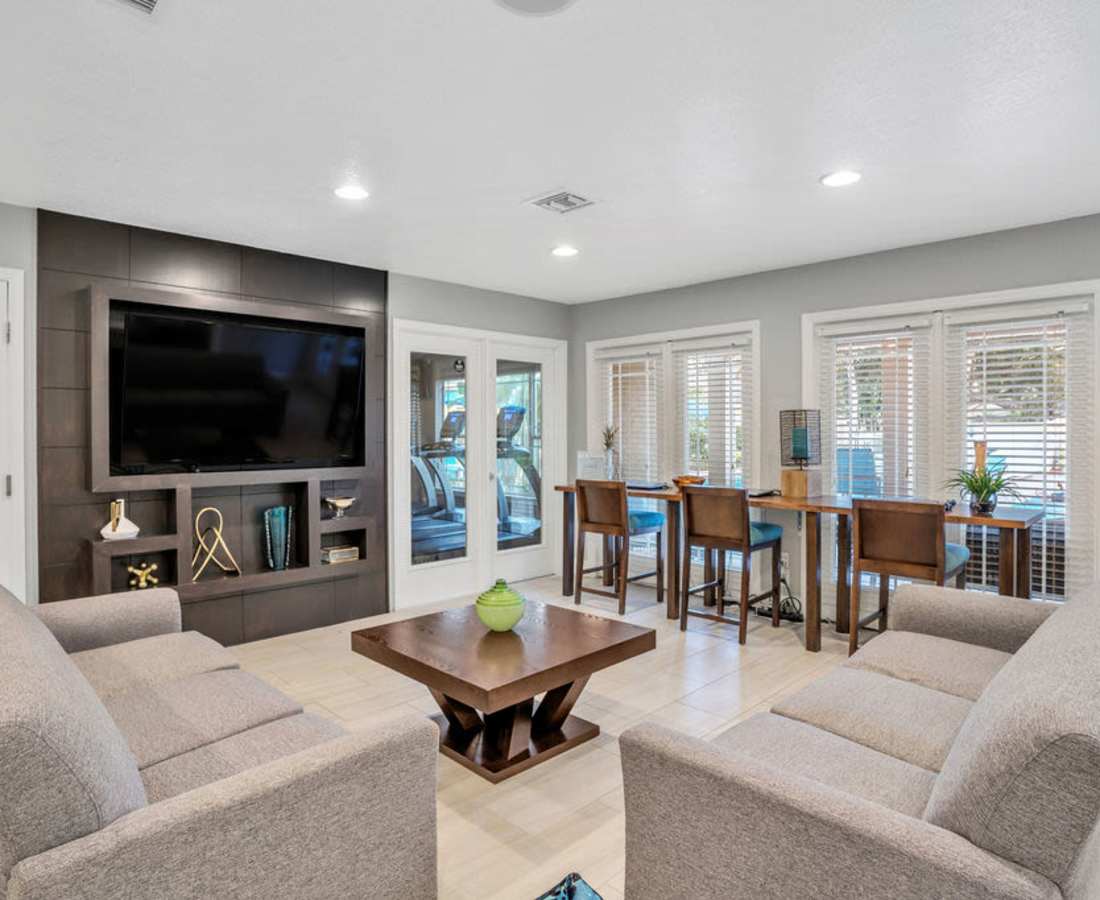 Clubhouse to relax at The Canopy Apartment Villas in Orlando, Florida