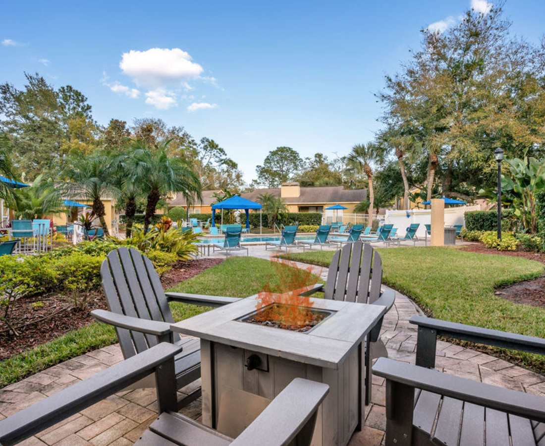 Firepit for the residents at The Canopy Apartment Villas in Orlando, Florida