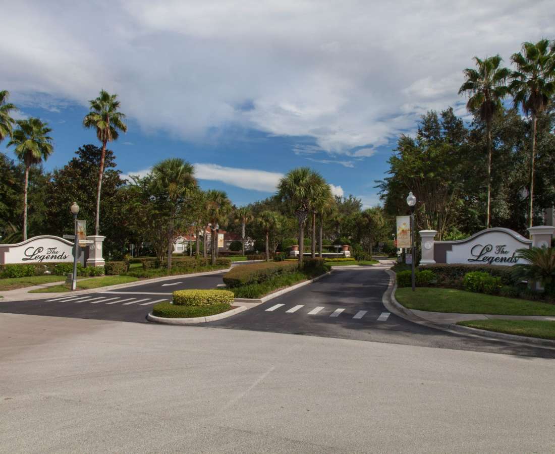 Property signboard on the main road at The Legends At ChampionsGate in ChampionsGate,Florida
