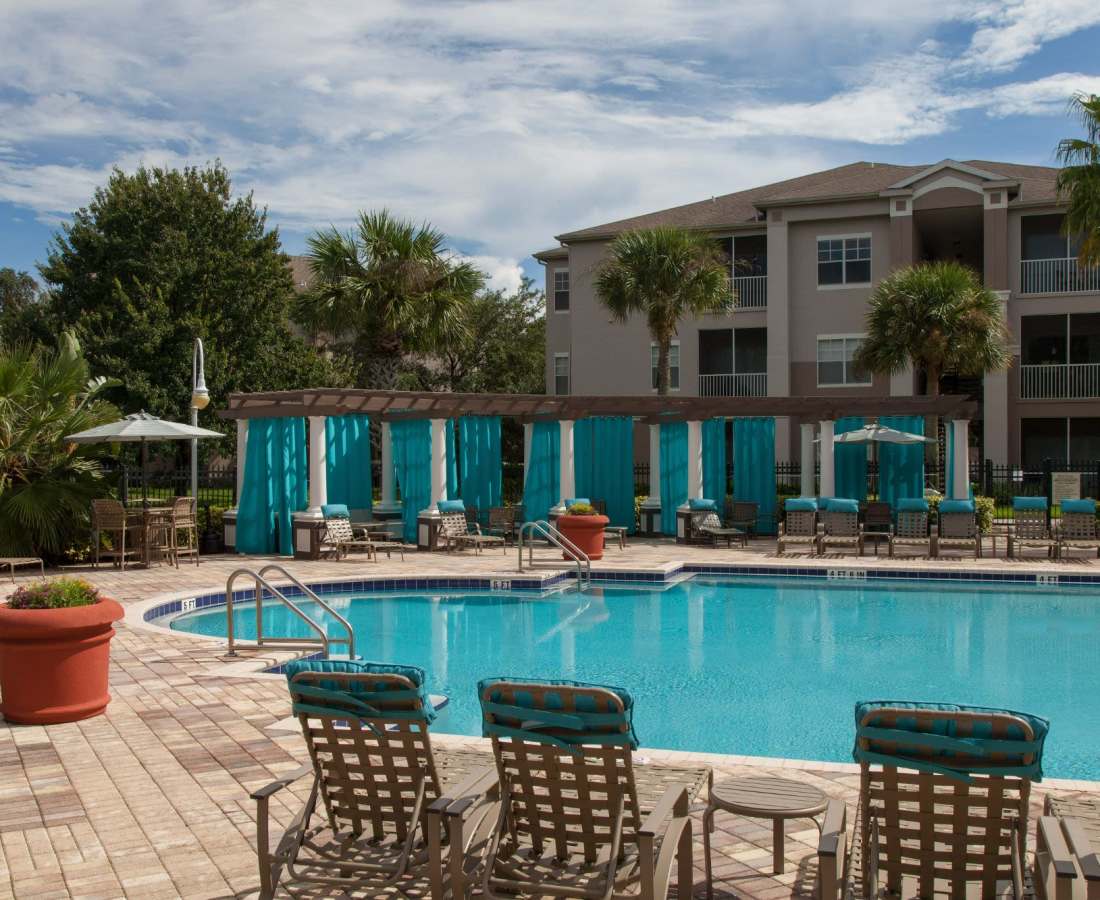 Pool area with cabana at The Legends At ChampionsGate in ChampionsGate, Florida