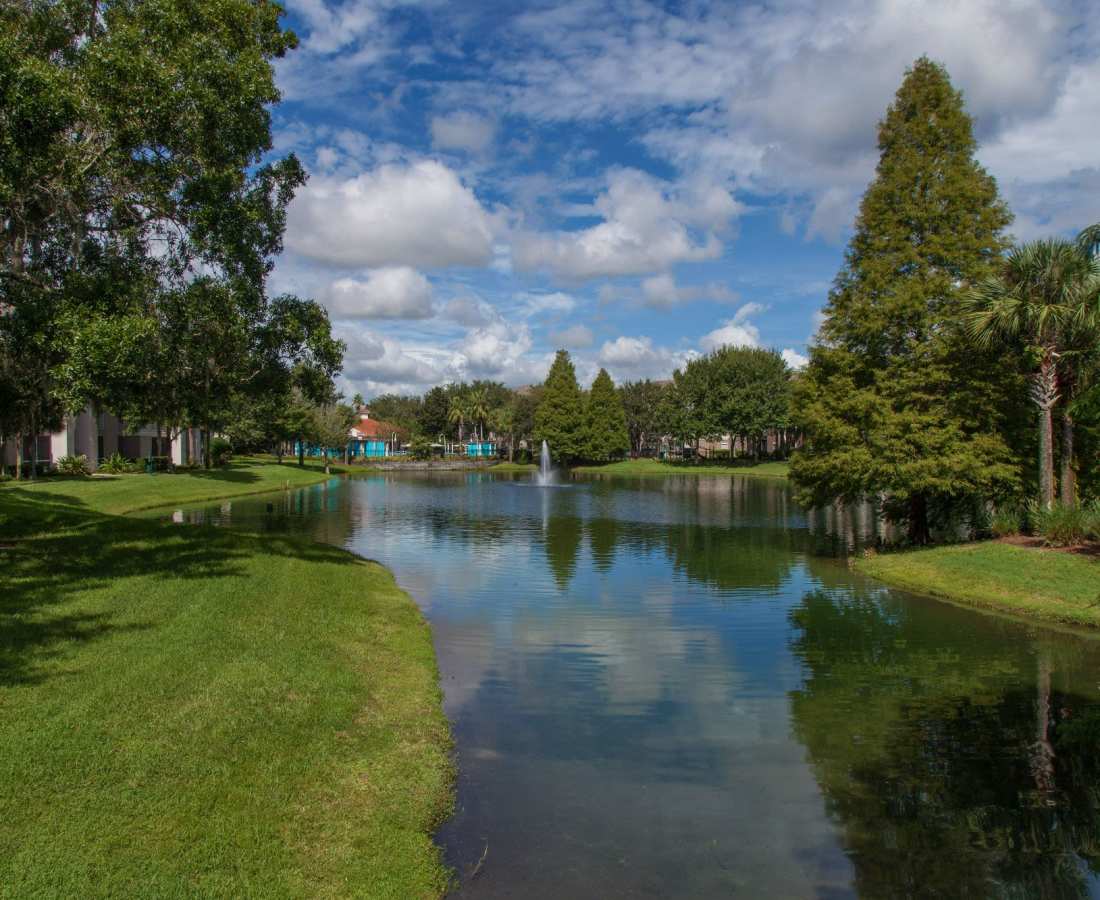 Beautiful lake side view at The Legends At ChampionsGate in ChampionsGate, Florida 