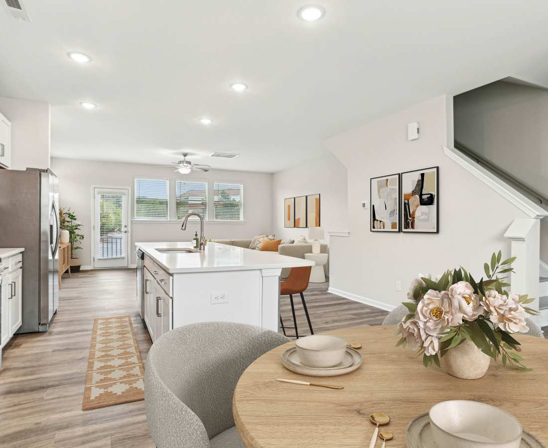 Shot of the dinning room with easy access to kitchen at Westmont Village in Charlotte, North Carolina
