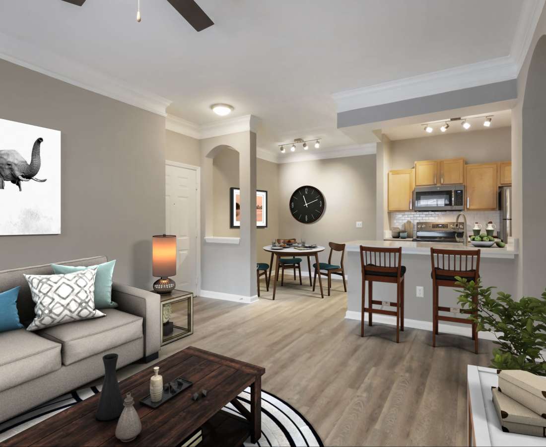 Spacious living room at The Legends At ChampionsGate in ChampionsGate, Florida