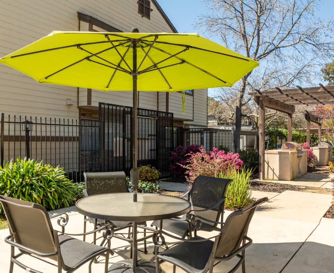 Outdoor seating area at Hidden Creek in Vacaville, California