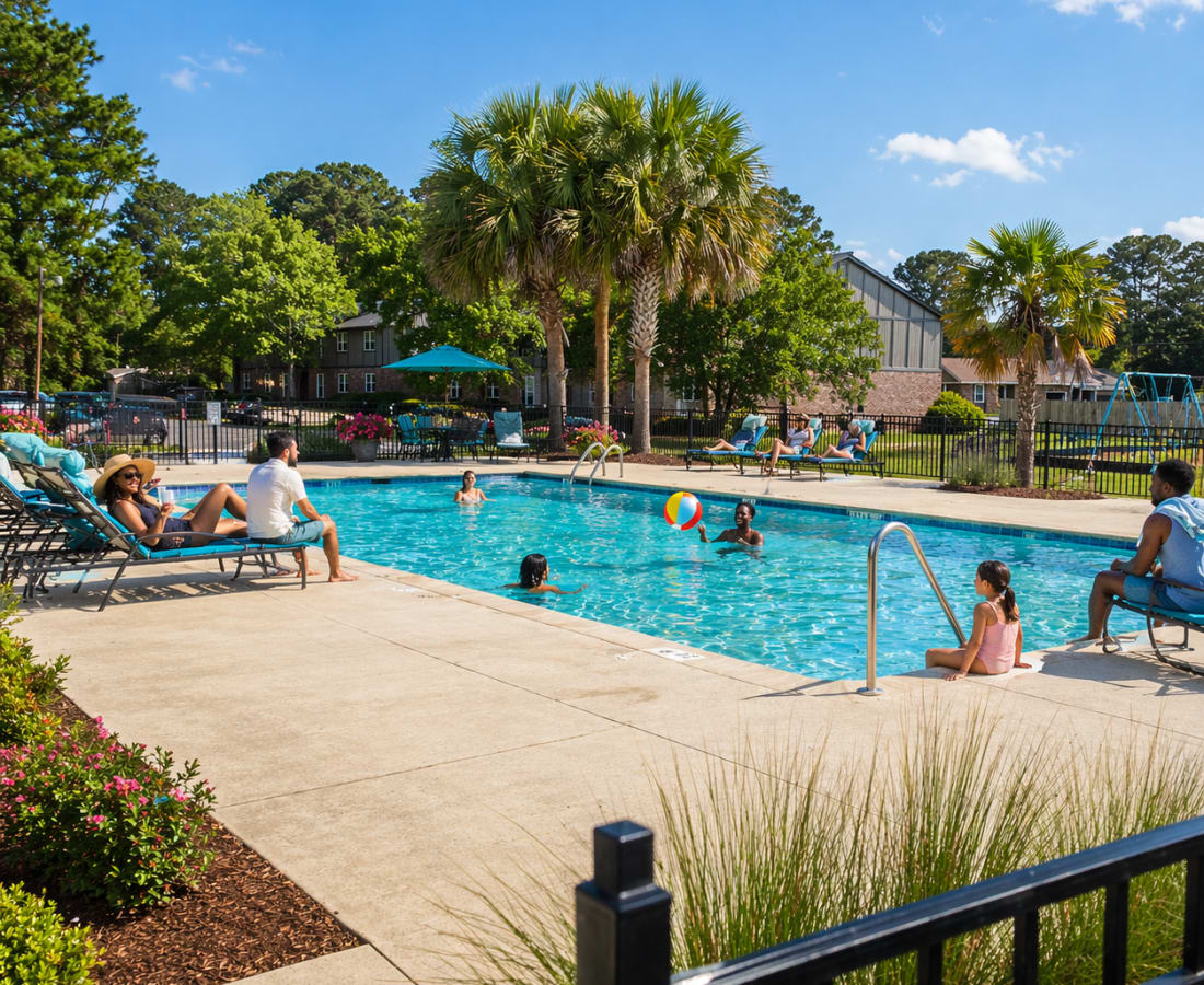 Swimming pool  at Treehaven in Summerville, South Carolina