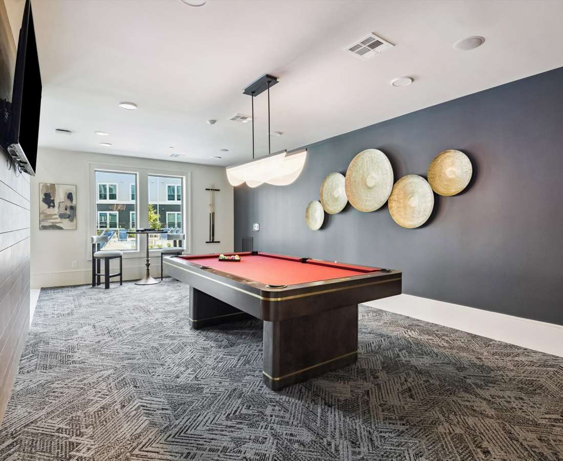 Pool table in clubhouse at Dakota at Hillcroft in Houston, Texas