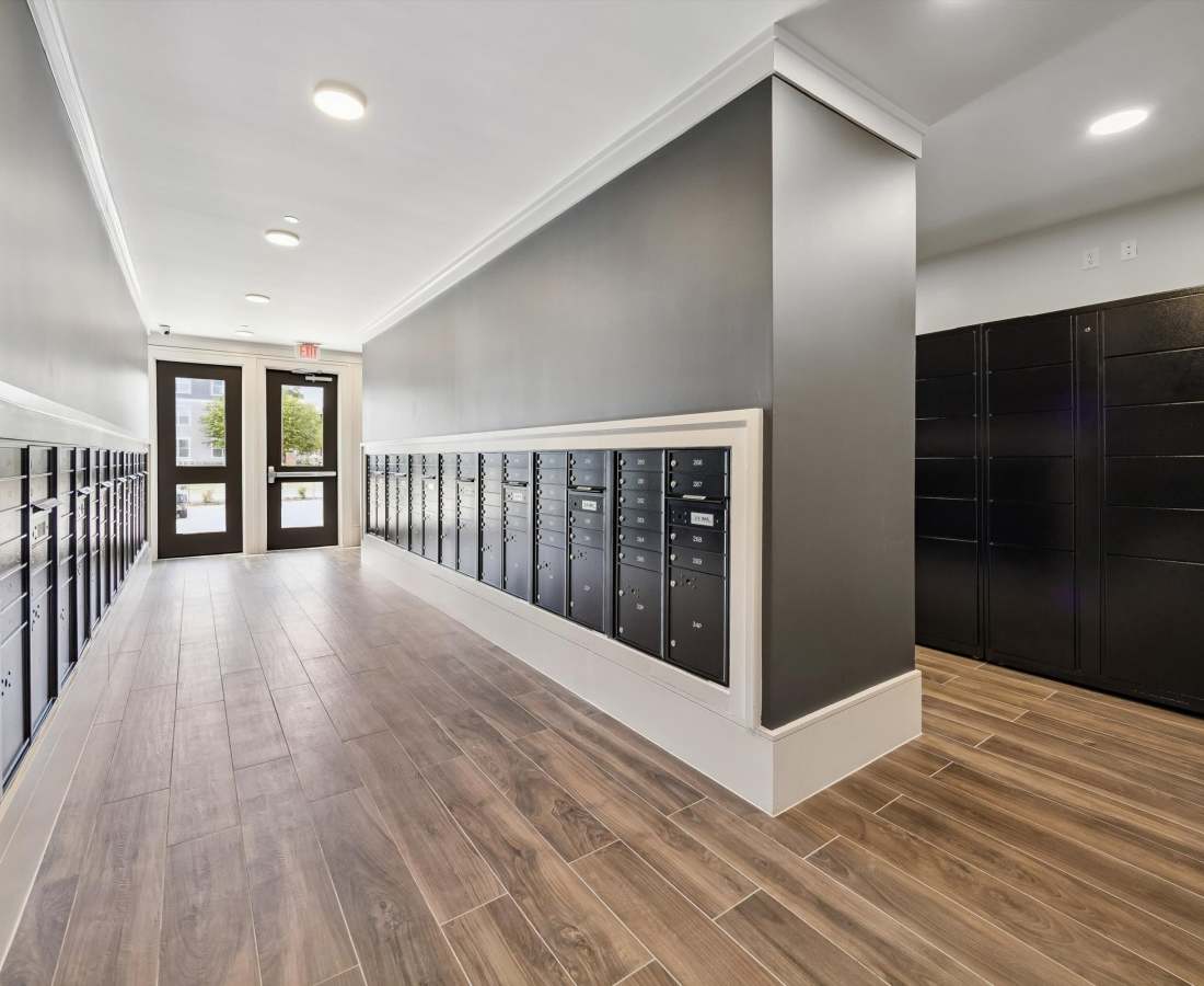 Mail room at Dakota at Hillcroft in Houston, Texas