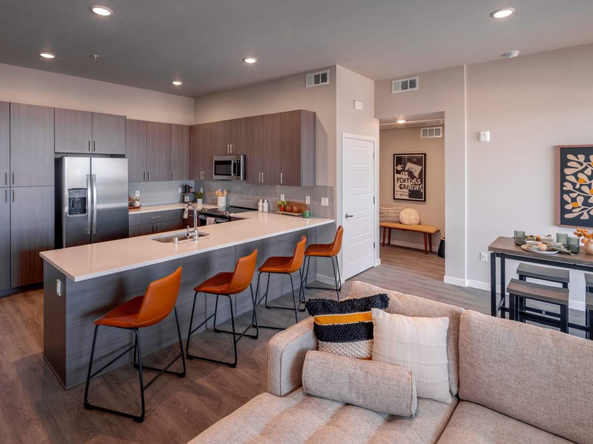 Apartment kitchen at The Overlook at Keystone Canyon in Reno, Nevada
