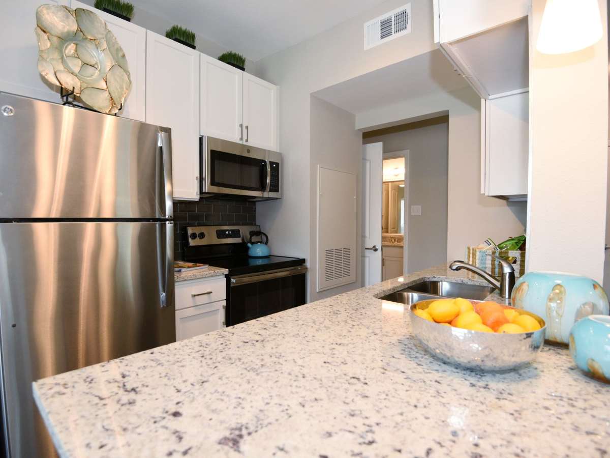 Spacious kitchen at Green Tree Place in Houston. TX