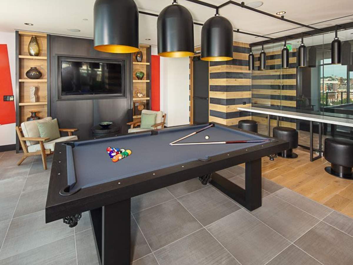 Pool table in the clubhouse at J Linea in Washington, District of Columbia