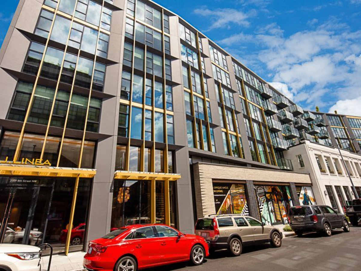 Cars parked in front of J Linea in Washington, District of Columbia